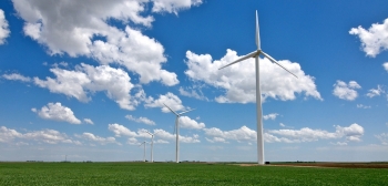The Greensburg Wind Farm is comprised of 10 1.25-MW wind turbines, supplying a total of 12.5-MW of renewable wind power to the town. | Photo from Native Energy, Inc., NREL 17592 The Greensburg Wind Farm is comprised of 10 1.25-MW wind turbines, supplying a total of 12.5-MW of renewable wind power to the town. | Photo from Native Energy, Inc., NREL 17592