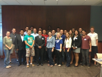 <strong>UNIVERSITY OF KANSAS </strong> First row: Katrina Legursky, Eleazar Lechino, Brandon Basgall , Sunayan Mullick, Eilish McGuinness, Mary Pat Whittaker, Cindy Dunham, Alejandra Escalera, Arnobio Morelix. Middle row: Julian McCafferty, Darwin May, Yinglong Xu, James Sellers, Luis Berges, Emily Thompson, Andrew Lichter, Ben Tumbleson. Back row: Sean Derry, Evan Iliff, Michael Zielinski, Tondi Kambarami, Mark Fletcher, Evan Reznicek. Credit: University of Kansas <strong>UNIVERSITY OF KANSAS </strong> First row: Katrina Legursky, Eleazar Lechino, Brandon Basgall , Sunayan Mullick, Eilish McGuinness, Mary Pat Whittaker, Cindy Dunham, Alejandra Escalera, Arnobio Morelix. Middle row: Julian McCafferty, Darwin May, Yinglong Xu, James Sellers, Luis Berges, Emily Thompson, Andrew Lichter, Ben Tumbleson. Back row: Sean Derry, Evan Iliff, Michael Zielinski, Tondi Kambarami, Mark Fletcher, Evan Reznicek. Credit: University of Kansas
