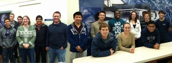 <strong>PENNSYLVANIA STATE UNIVERSITY</strong> Charles McDonald, Jeremy Ogorzalek, Peter Tavantowicz, Kody Veit, Brian Wallace, Michael Popp, Parth Patel, Susan Stewart, Angelina Conti, Yande Liu, Bridget Dougherty, Nicholas Ward, Danhgo Ma, Sahil Desai, Ken Palamara. Credit: Susan Stewart <strong>PENNSYLVANIA STATE UNIVERSITY</strong> Charles McDonald, Jeremy Ogorzalek, Peter Tavantowicz, Kody Veit, Brian Wallace, Michael Popp, Parth Patel, Susan Stewart, Angelina Conti, Yande Liu, Bridget Dougherty, Nicholas Ward, Danhgo Ma, Sahil Desai, Ken Palamara. Credit: Susan Stewart