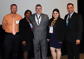 DOE Fellow Gabriela Vazquez, second from right, is pictured with other members of the panel session titled, "Graduating Students and New Engineers- Wants and Needs.â DOE Fellow Gabriela Vazquez, second from right, is pictured with other members of the panel session titled, "Graduating Students and New Engineers- Wants and Needs.â