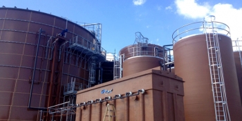 A 2-megawatt anaerobic digester and biogas generation facility converts food waste into electricity to power 1,500 homes. Photo from Forest County Potawatomi Community. A 2-megawatt anaerobic digester and biogas generation facility converts food waste into electricity to power 1,500 homes. Photo from Forest County Potawatomi Community.
