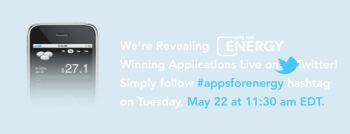 TODAY MAY 22ND: Live Tweeting the Apps for Energy Winners Announcement! TODAY MAY 22ND: Live Tweeting the Apps for Energy Winners Announcement!