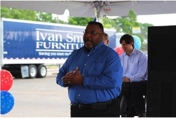 Cedric Glover, the Mayor of Shreveport, speaks during the opening of the CNG station at Ivan Smith Furniture. | Photo courtesy of Ivan Smith Furniture Cedric Glover, the Mayor of Shreveport, speaks during the opening of the CNG station at Ivan Smith Furniture. | Photo courtesy of Ivan Smith Furniture