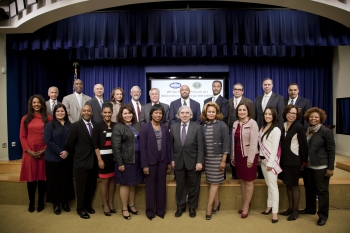 Secretary Moniz, Ambassadors of the Minorities in Energy Initiative, and panelists attend the White House Forum on Minorities in Energy. View additional photos from the event by checking out our <a href="/node/769881">latest slideshow</a>. | Photo by Matty Greene, Energy Department. Secretary Moniz, Ambassadors of the Minorities in Energy Initiative, and panelists attend the White House Forum on Minorities in Energy. View additional photos from the event by checking out our <a href="/node/769881">latest slideshow</a>. | Photo by Matty Greene, Energy Department.