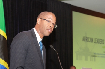 FE's Christopher Smith spoke recently during the Africa Leadersâ Visit: Energy event in Houston. During the three-day event organized by the U.S. Trade Development Agency, Smith met with African energy leaders to discuss U.S.-African collaboration on energy development and utilization in African countries.
<i>Photo courtesy of the U. S. Trade Development Agency.</i> FE's Christopher Smith spoke recently during the Africa Leadersâ Visit: Energy event in Houston. During the three-day event organized by the U.S. Trade Development Agency, Smith met with African energy leaders to discuss U.S.-African collaboration on energy development and utilization in African countries.
<i>Photo courtesy of the U. S. Trade Development Agency.</i>