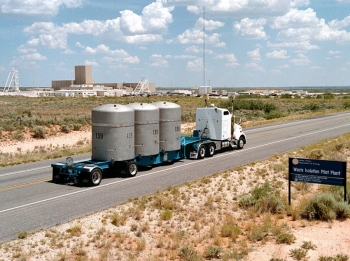 A Waste Isolation Pilot Plant (WIPP) truck approaches the WIPP facility near Carlsbad, N.M. Since opening in 1999, WIPP has established an impressive record. In addition to transporting more than 10,500 shipments safely, WIPP drivers have logged more than 12.6 million safe loaded miles â equivalent to 26 roundtrips to the moon â without a serious accident or injury. Their work has helped DOE clean up 22 transuranic waste sites around the nation. A Waste Isolation Pilot Plant (WIPP) truck approaches the WIPP facility near Carlsbad, N.M. Since opening in 1999, WIPP has established an impressive record. In addition to transporting more than 10,500 shipments safely, WIPP drivers have logged more than 12.6 million safe loaded miles â equivalent to 26 roundtrips to the moon â without a serious accident or injury. Their work has helped DOE clean up 22 transuranic waste sites around the nation.