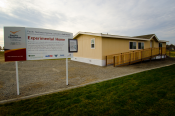 At the Energy Department's Pacific Northwest National Laboratory (PNNL), researchers are using two modular homes to test energy-efficient products and calculate their energy savings. Researchers test new technologies in the Experimental home (pictured above), while the Baseline home (not pictured) serves as a control and doesnât get changed during any of the experiments. | Photo courtesy of PNNL. At the Energy Department's Pacific Northwest National Laboratory (PNNL), researchers are using two modular homes to test energy-efficient products and calculate their energy savings. Researchers test new technologies in the Experimental home (pictured above), while the Baseline home (not pictured) serves as a control and doesnât get changed during any of the experiments. | Photo courtesy of PNNL.