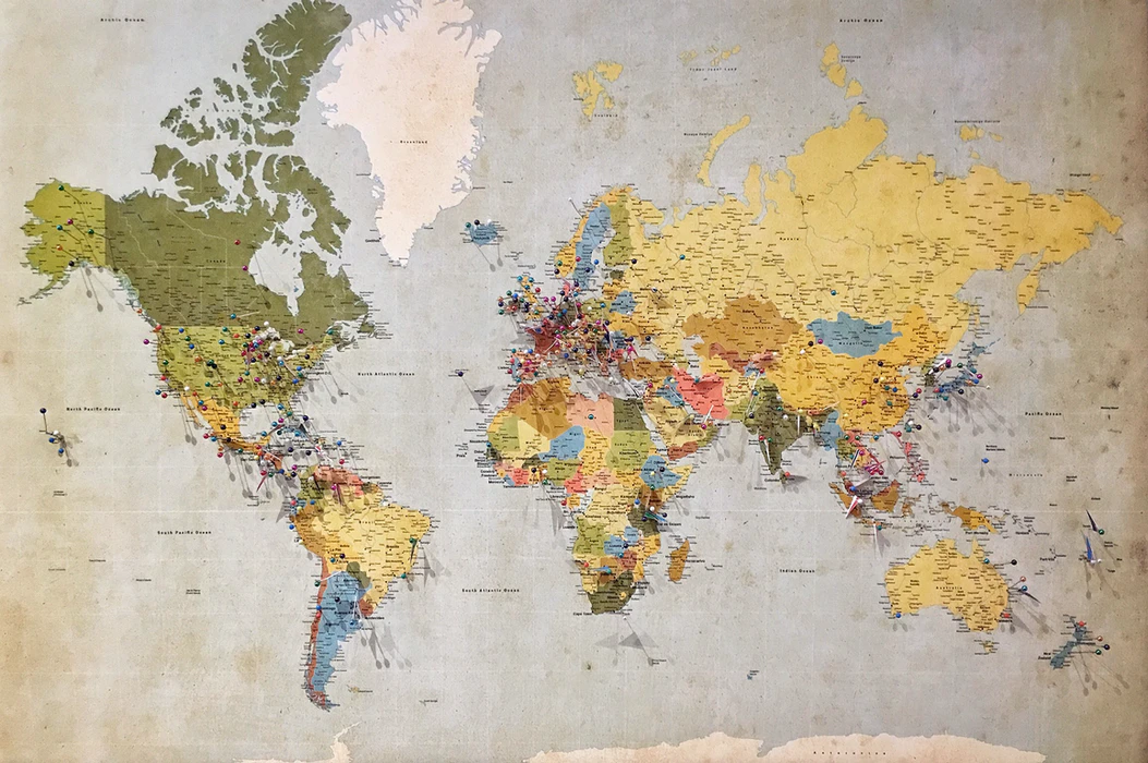 image of a map with pins on it