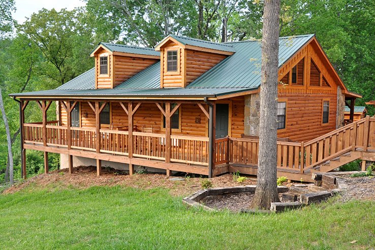 log cabin in the woods