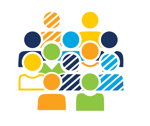 Icons representing a diverse group of people.