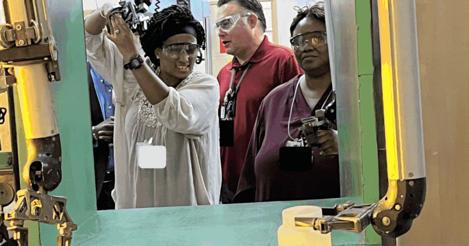 GIF showing several photos ofStudent and faulty of Clinton College tour of EM's Savannah River National Laboratory.