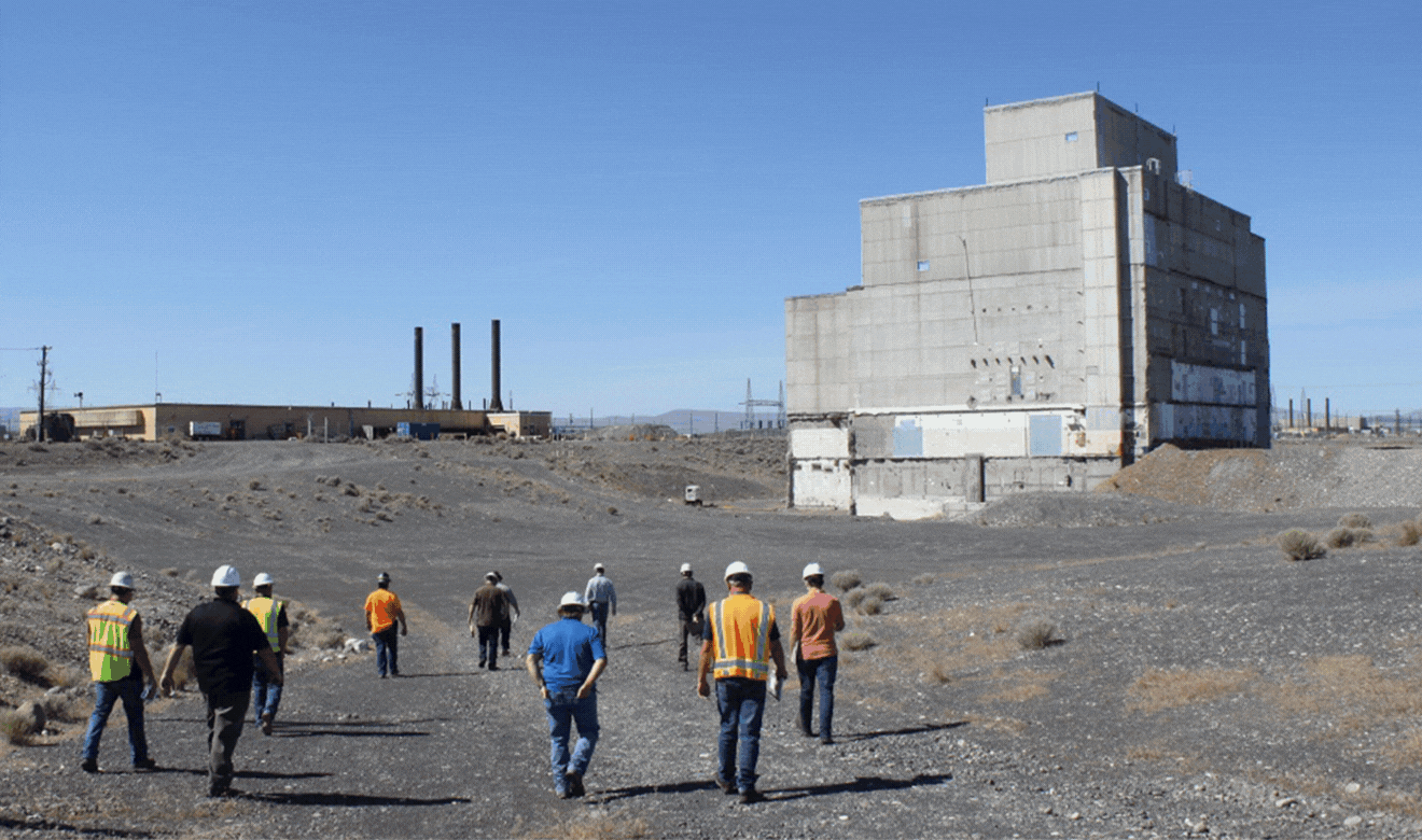 Workers with EM contractor Central Plateau Cleanup Company finished building a protective enclosure, or cocoon, over the former K East Reactor building at the Hanford Site in 2022.