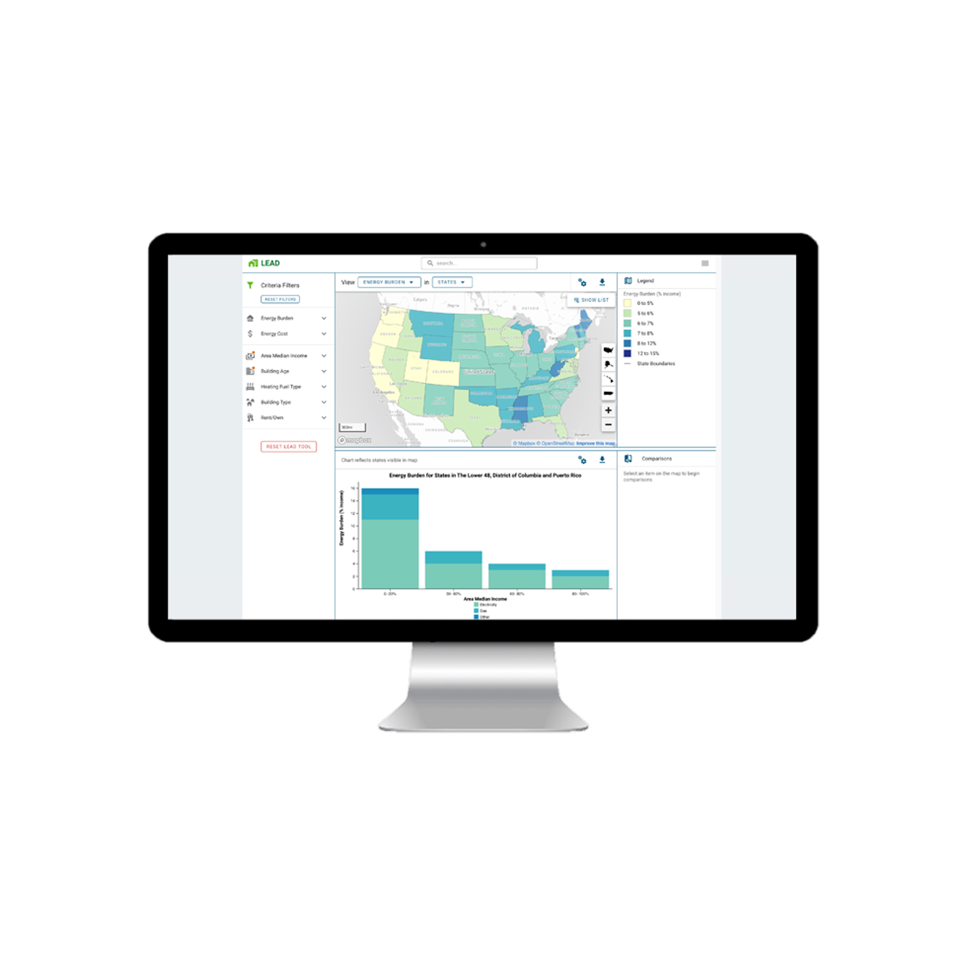 LEAD tool interface on desktop monitor