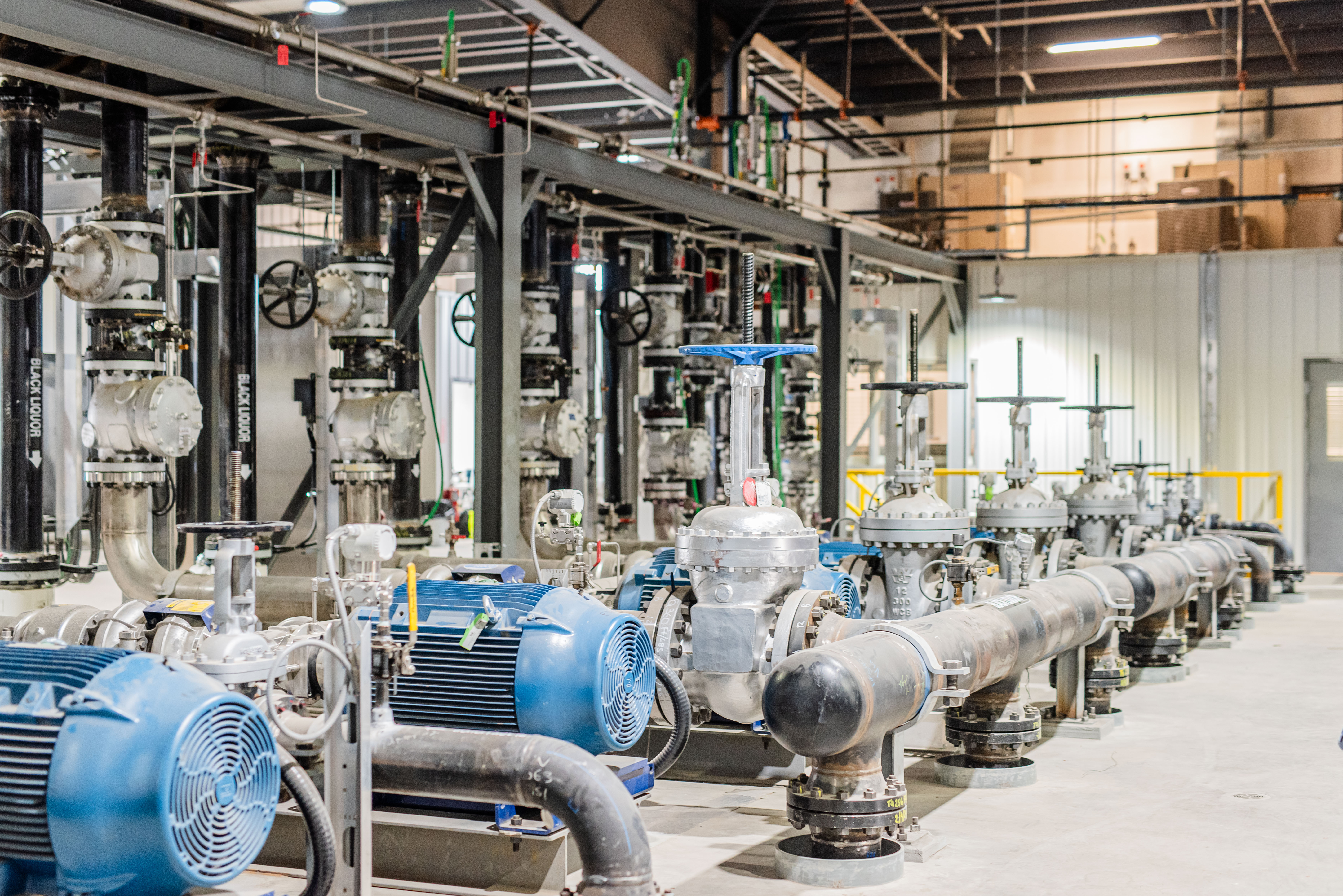 Pumps and industrial equipment that make up Via Separations’ filtration system 