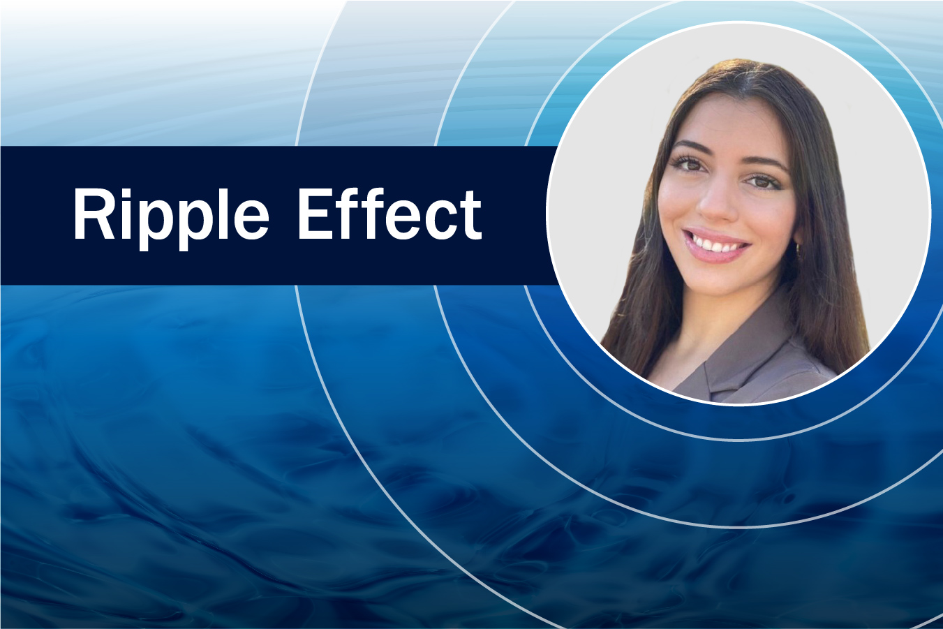 Ripple Effect logo with Raquel Ycaza Torre's headshot