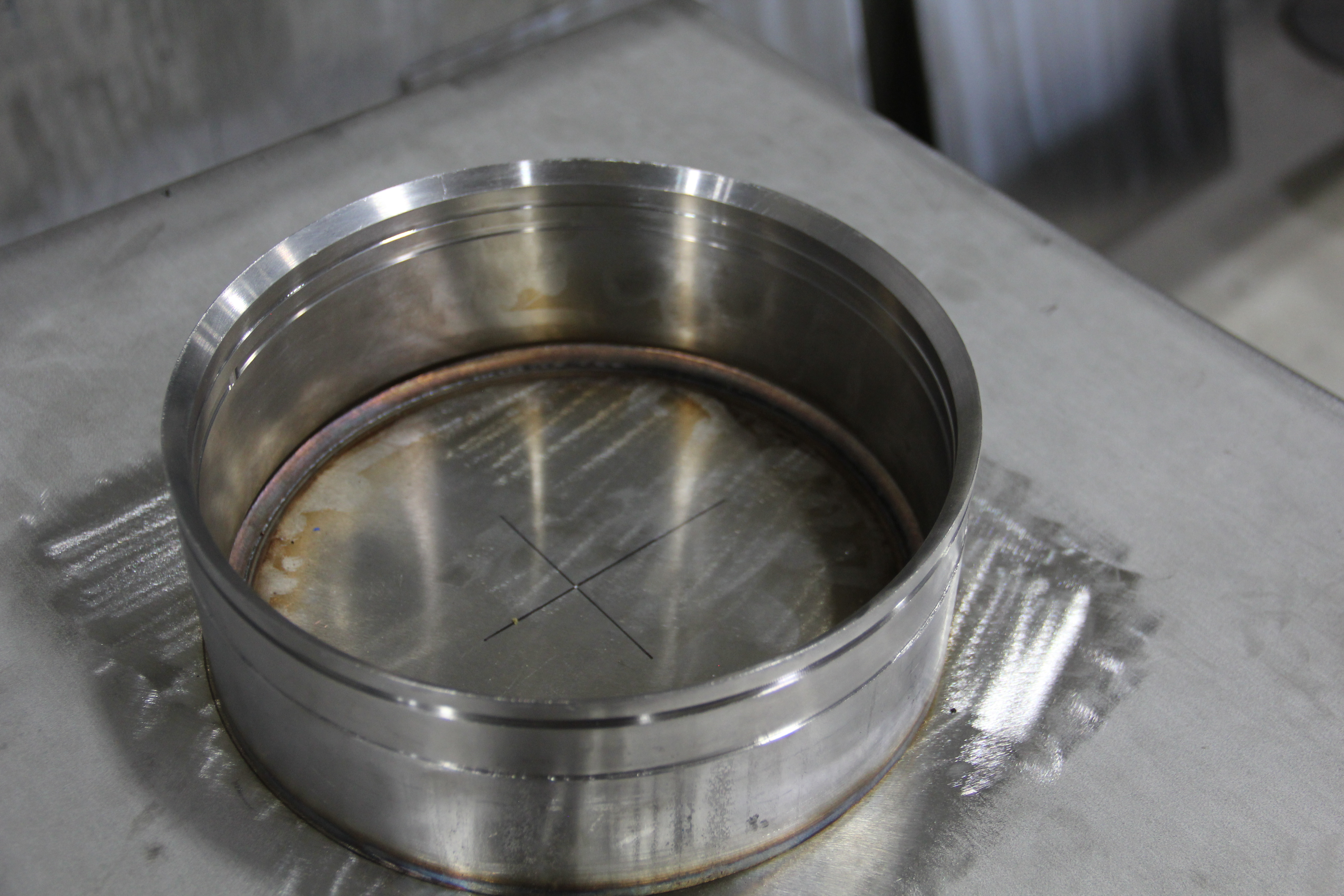 A round metal opening of a pipe