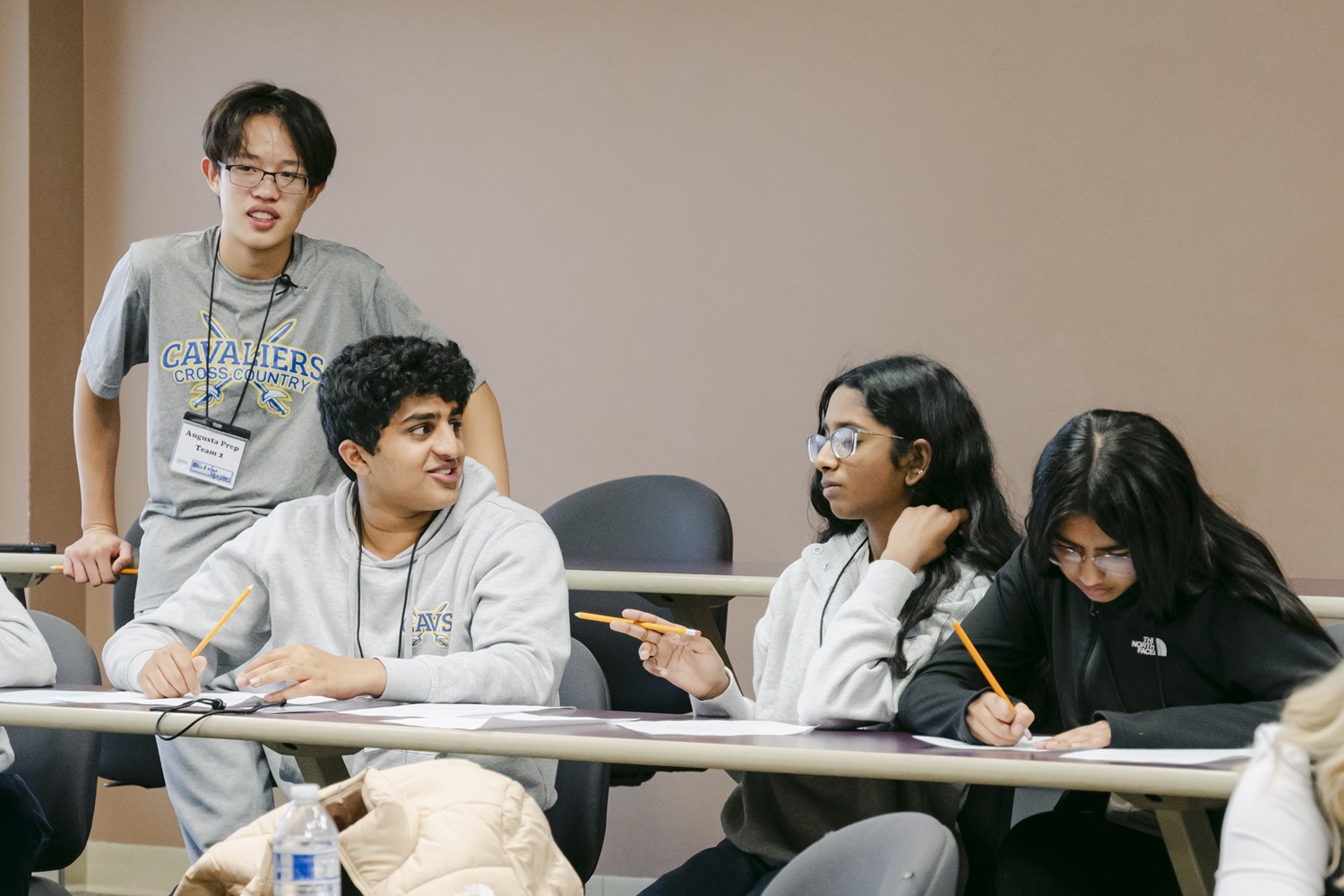 Students participating in a science bowl competition