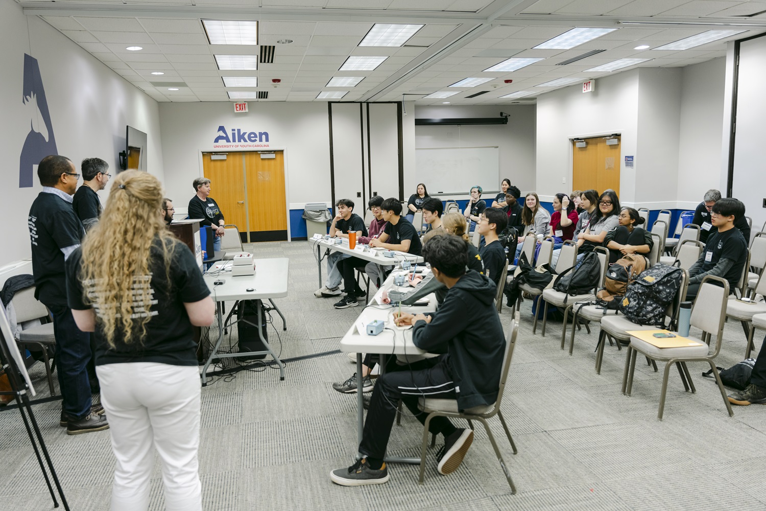 Students participating in a science bowl competition 