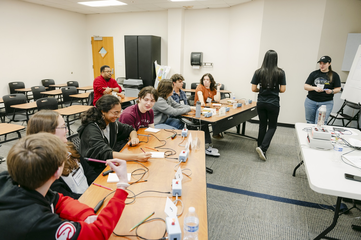 Students participating in a science bowl competition
