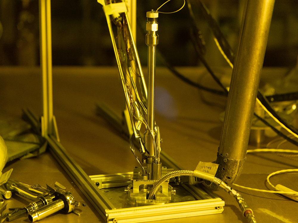 Test capsule viewed inside a hot cell at Idaho National Laboratory.