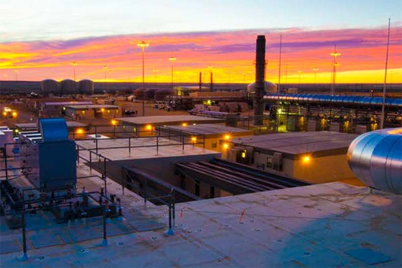 View of the top of a chemical agent distruction plan in Pueblo, Colorado.