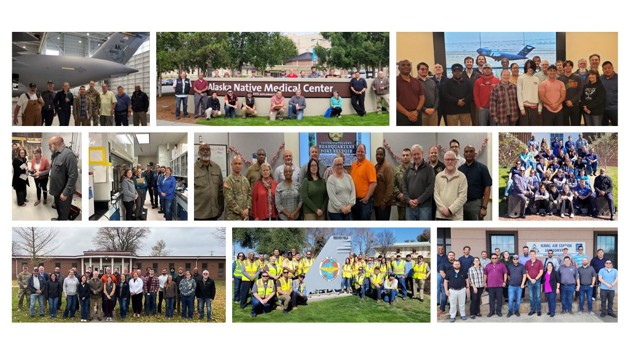 A collection of images from various treasure hunt events that took place at Federal sites. Treasure hunts, hosted by DOE's Federal Energy Management Program, aim to assist agencies in strategically meeting their energy efficiency and operation and maintenance goals.
