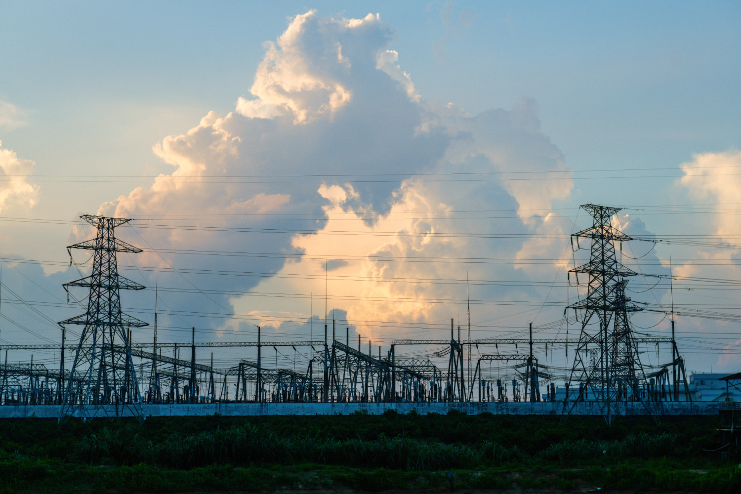 Powerlines run along the horizon.