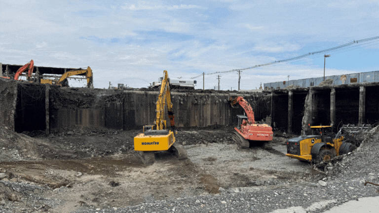 A rotating set of images from building demolition at the Hanford Site