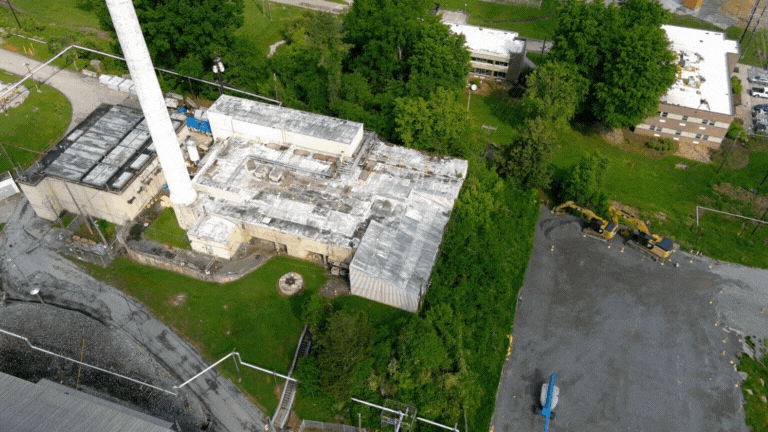 A rotating set of images of demolition at the Oak Ridge Site