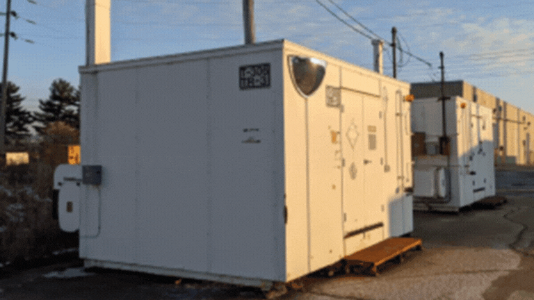 Rotating set of images of portable units being moved from the Argonne National Lab