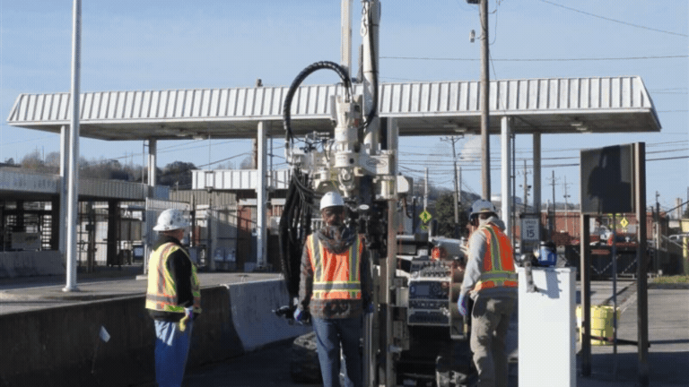 Rotating set of images of characterization work at the Oak Ridge Site