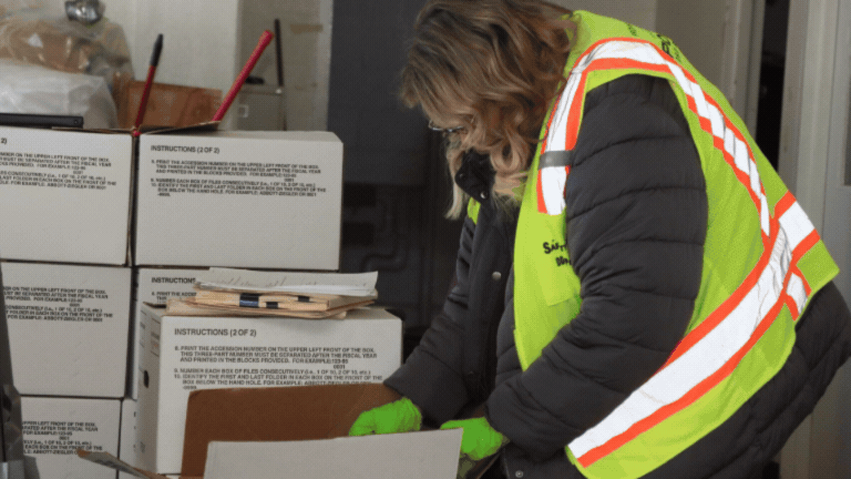 Rotating set of images of a deactivation occurring at the Portsmouth Site