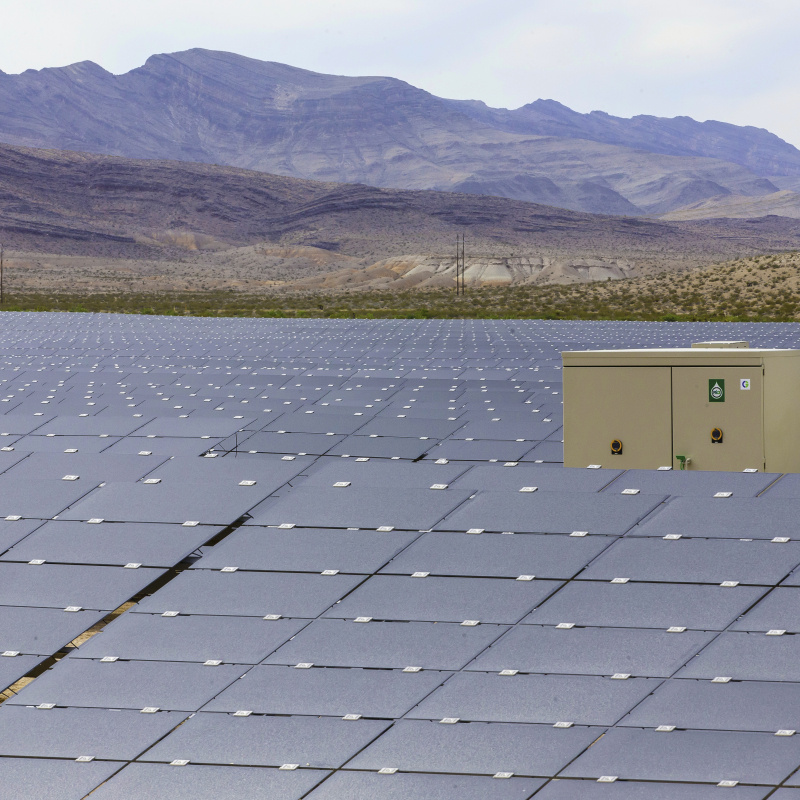 Solar installation with mountain backdrop