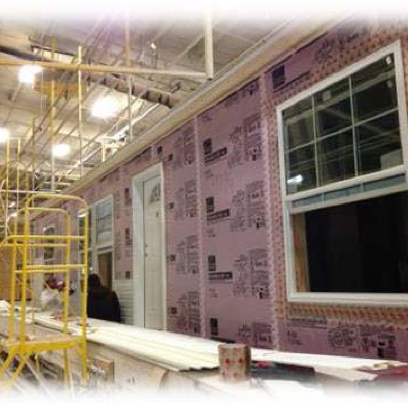 Insulation wall on an affordable house.