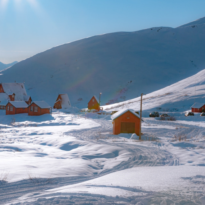 Pitka’s Point, a remote Alaskan village in the snow.