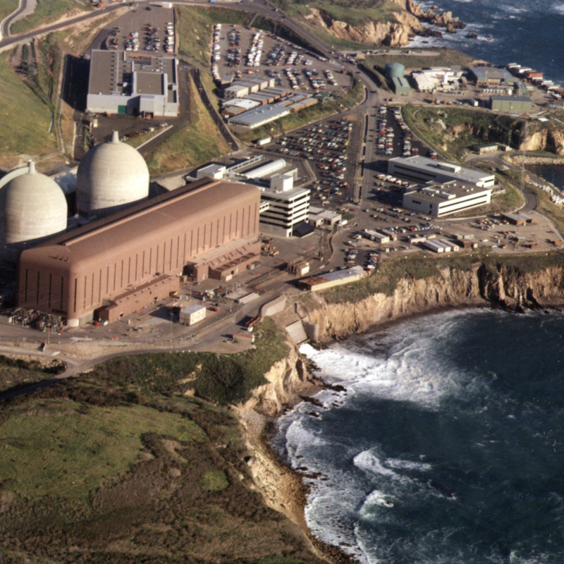 An aerial photo of the Diablo Canyon nuclear facility.