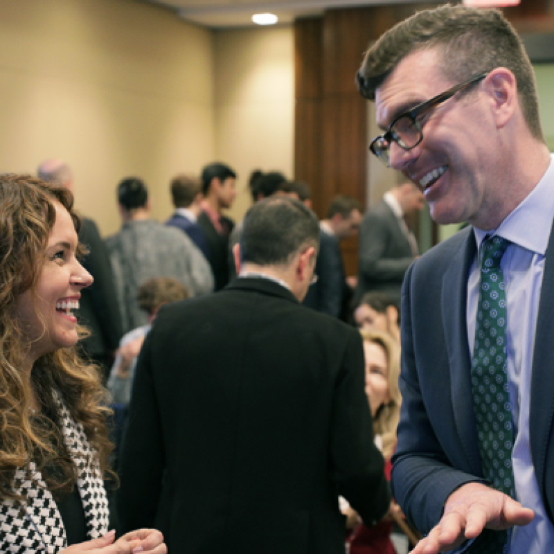 Kathryn Metzger and Chris Stanek talking