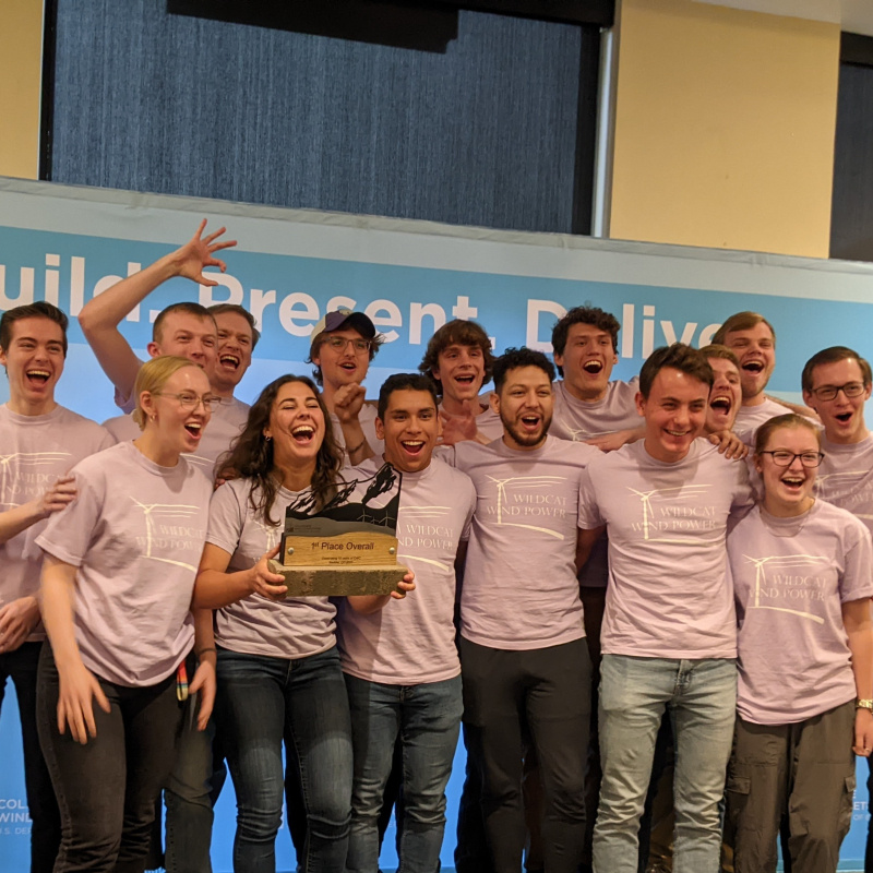 Kansas State University claimed first place in the 2023 Collegiate Wind Competition