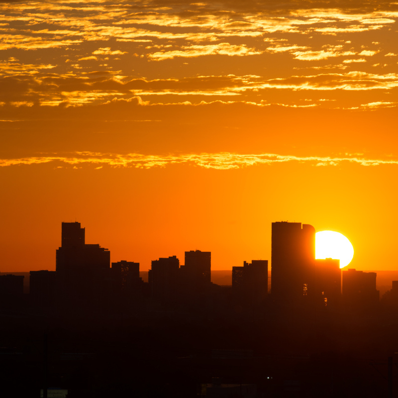 Sunset over a city scape