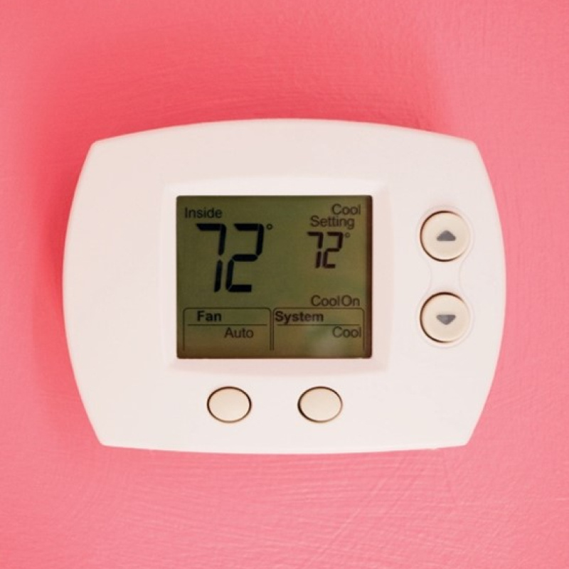 Thermostat on wall