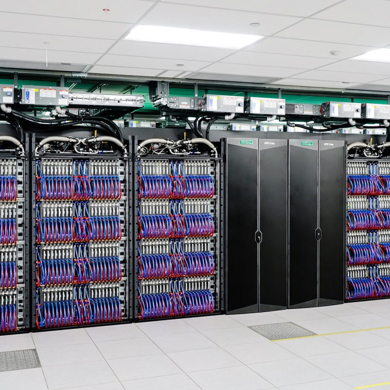 An image of the side of a supercomputer.