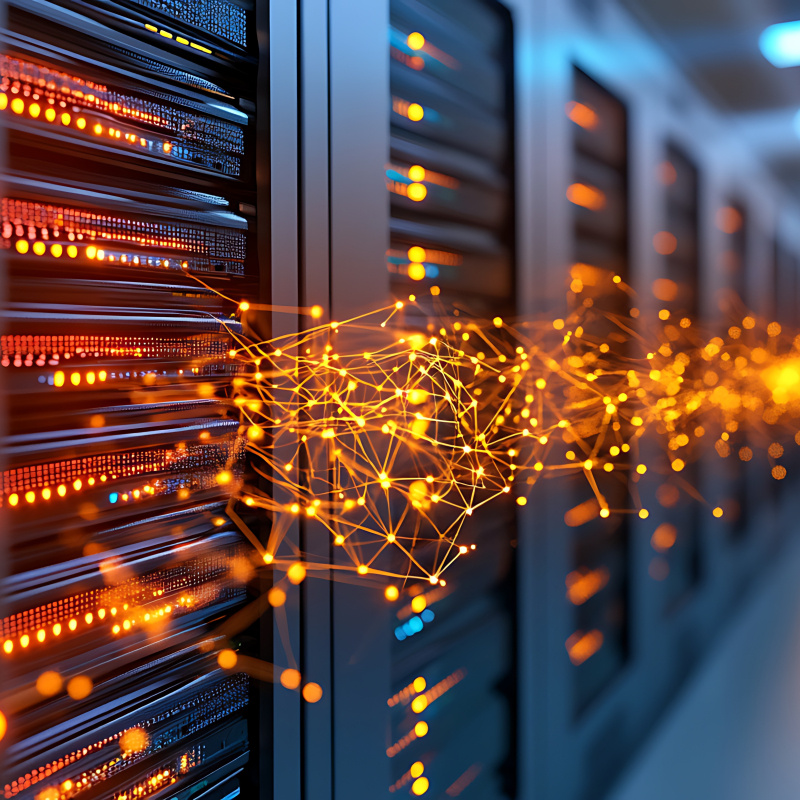 Row of super computers. 