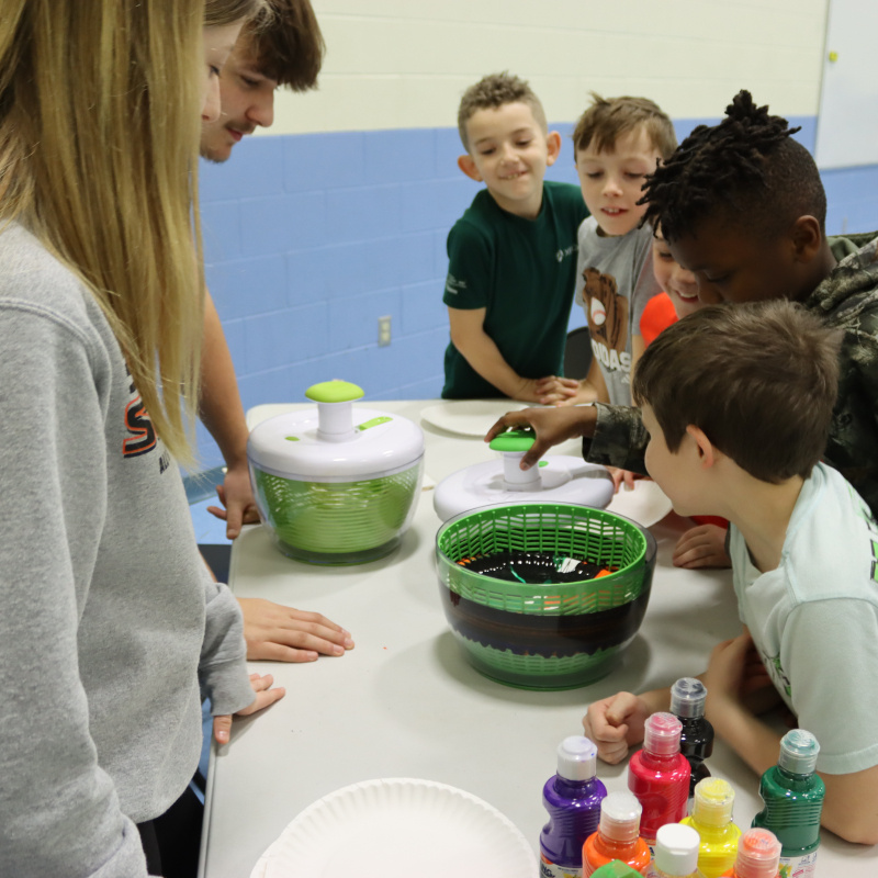 Students of all ages participating in STEM activities