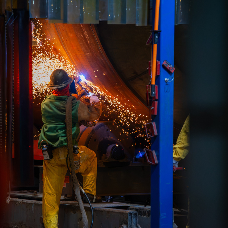 A man welding 