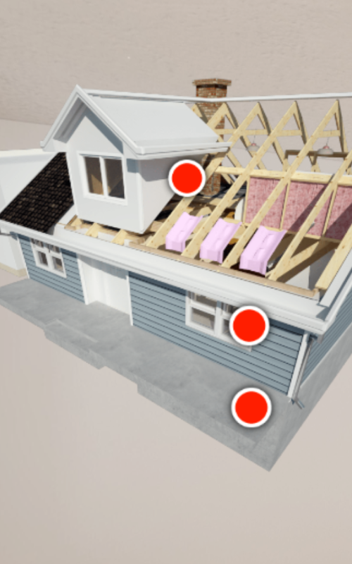 Model illustration of an energy-efficient house.