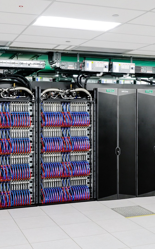 An image of the side of a supercomputer.