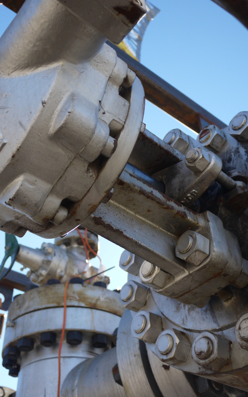 Close-up photo of drilling machinery