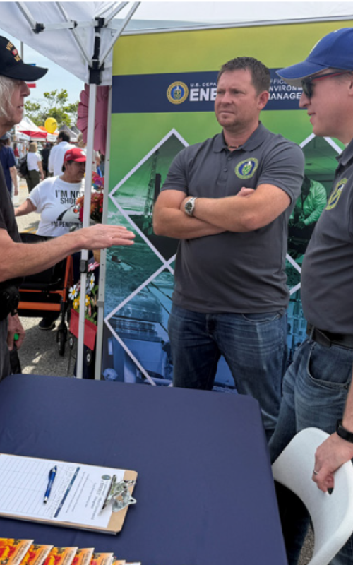 Community discussion at the street fair