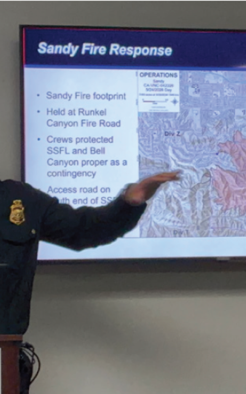 Fire Chief Matt Falat presents at CONNECT Series meeting