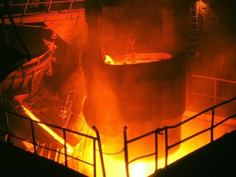 a steel blast furnace